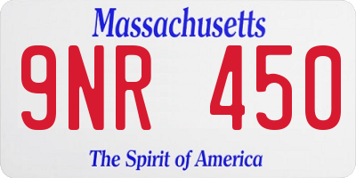 MA license plate 9NR450