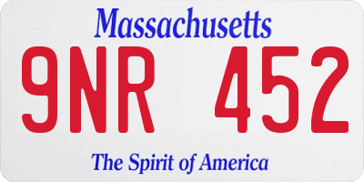 MA license plate 9NR452