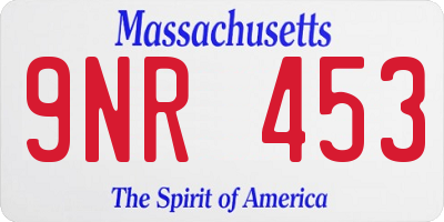 MA license plate 9NR453