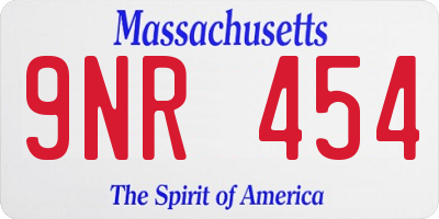MA license plate 9NR454