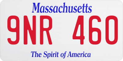 MA license plate 9NR460