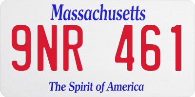 MA license plate 9NR461