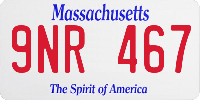 MA license plate 9NR467
