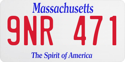 MA license plate 9NR471