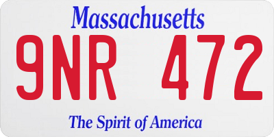 MA license plate 9NR472