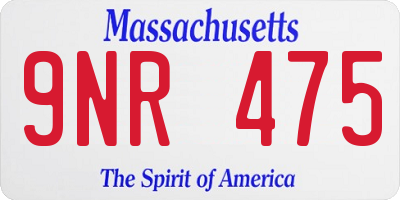 MA license plate 9NR475