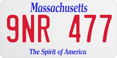 MA license plate 9NR477