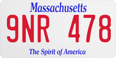 MA license plate 9NR478
