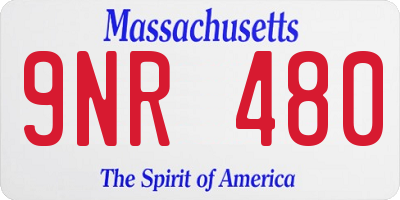 MA license plate 9NR480