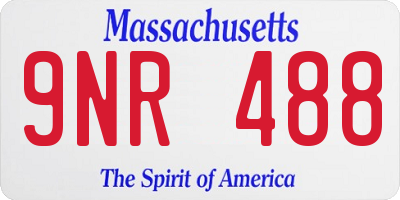 MA license plate 9NR488