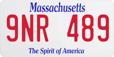MA license plate 9NR489