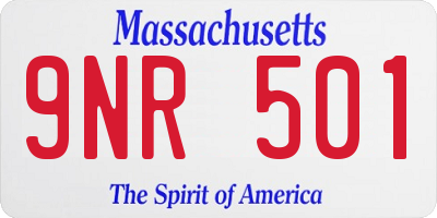 MA license plate 9NR501