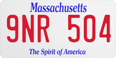 MA license plate 9NR504