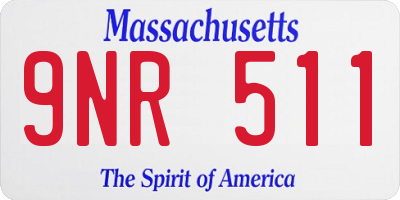 MA license plate 9NR511