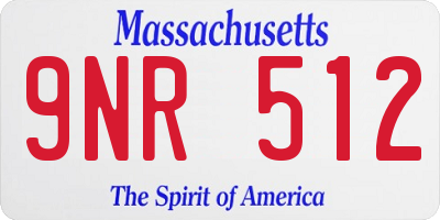 MA license plate 9NR512