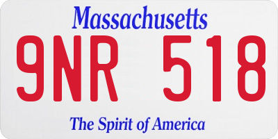 MA license plate 9NR518