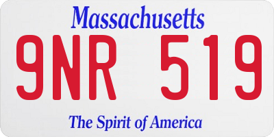 MA license plate 9NR519