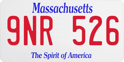 MA license plate 9NR526