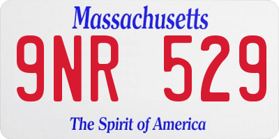MA license plate 9NR529