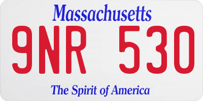 MA license plate 9NR530
