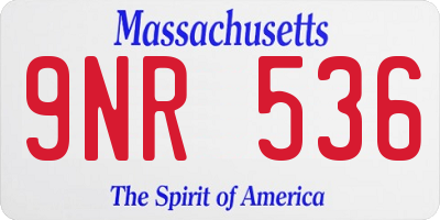 MA license plate 9NR536