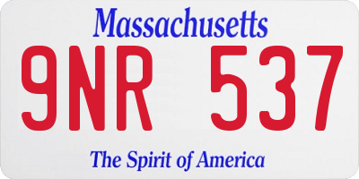 MA license plate 9NR537