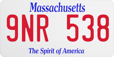 MA license plate 9NR538