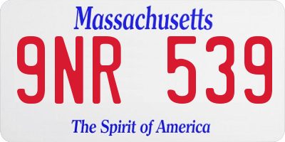 MA license plate 9NR539