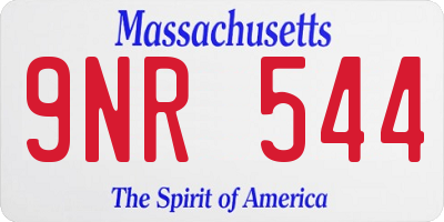 MA license plate 9NR544