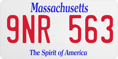 MA license plate 9NR563