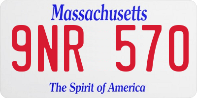 MA license plate 9NR570