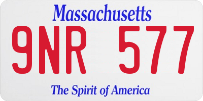 MA license plate 9NR577