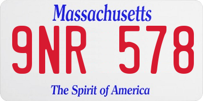 MA license plate 9NR578