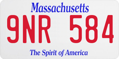 MA license plate 9NR584