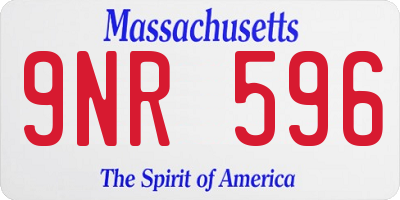MA license plate 9NR596