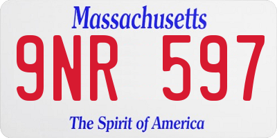 MA license plate 9NR597