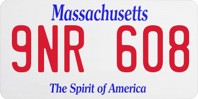 MA license plate 9NR608