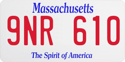 MA license plate 9NR610