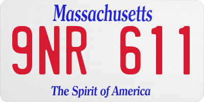MA license plate 9NR611