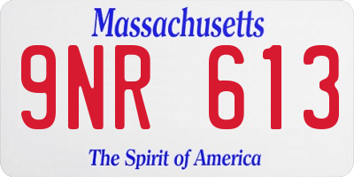 MA license plate 9NR613