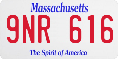 MA license plate 9NR616