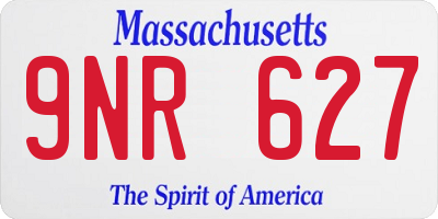 MA license plate 9NR627
