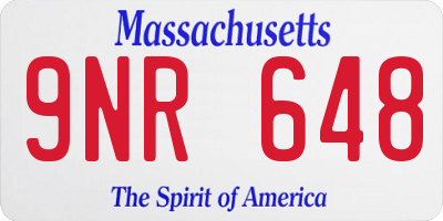 MA license plate 9NR648