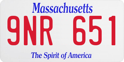 MA license plate 9NR651