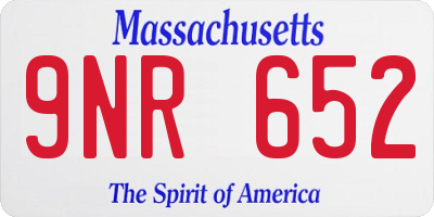 MA license plate 9NR652
