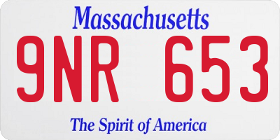 MA license plate 9NR653