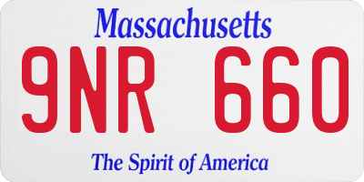 MA license plate 9NR660