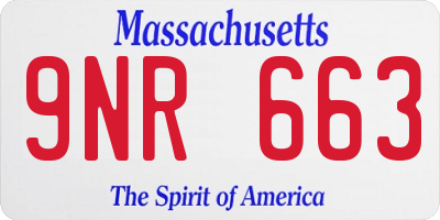 MA license plate 9NR663
