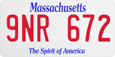 MA license plate 9NR672