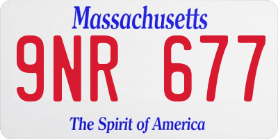 MA license plate 9NR677